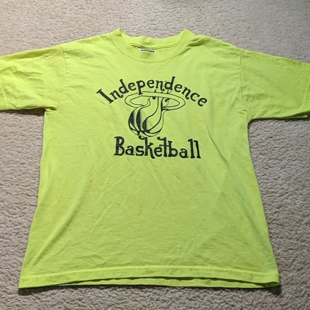 Neon yellow Independence basketball t-shirt